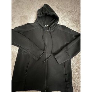 Adidas Vintage Zip Up Hoodie Track Jacket Womens Size Med Fleece Blk Gym Running